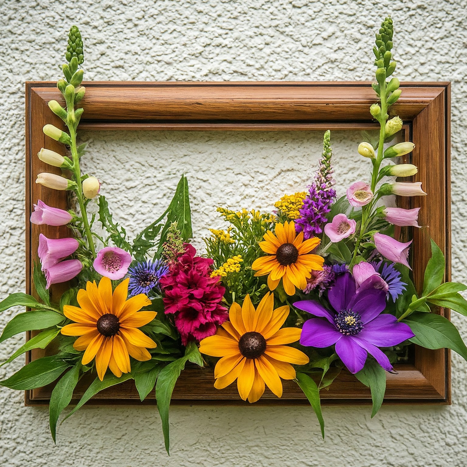 framago.de - Leere Bilderrahmen mit Blumen dekorieren